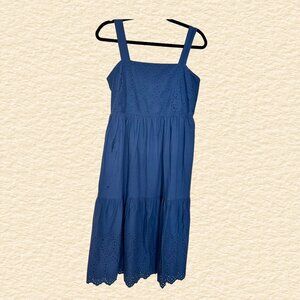 Uniqlo Blue Eyelet Midi Dress (Size L)